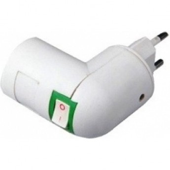 Переходник вилка-патрон ECOLA BASE APT7SWEAY E27 с выключателем, белый