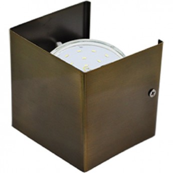 Светильник ECOLA GX53-N51 настенный бра прямоугольный черненая бронза 1* GX53 100х100х90 (1 из цв. уп. по 2)