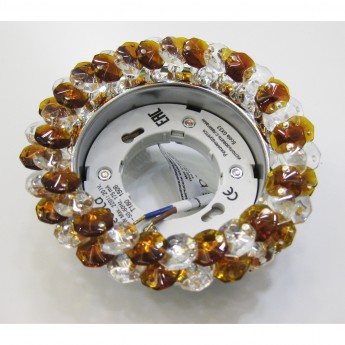 Встраиваемый светильник ECOLA GX53 H4 GLASS FO53RYECB прозрачный, янтарь, хром